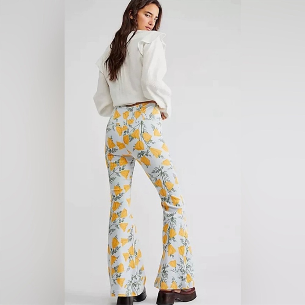 We The Free Venice Beach Floral Printed High Waist
Flare Leg Criss Cross Pants - Picture 2 of 9